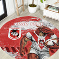 Personalised St. George Illawarra Dragons Rugby Round Carpet Red Dragon Mascot - Sporty Splash Art Style