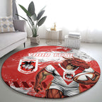 Personalised St. George Illawarra Dragons Rugby Round Carpet Red Dragon Mascot - Sporty Splash Art Style