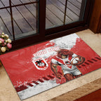 Personalised St. George Illawarra Dragons Rugby Rubber Doormat Red Dragon Mascot - Sporty Splash Art Style
