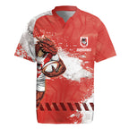 Personalised St. George Illawarra Dragons Rugby Rugby Jersey Red Dragon Mascot - Sporty Splash Art Style