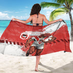 Personalised St. George Illawarra Dragons Rugby Sarong Red Dragon Mascot - Sporty Splash Art Style