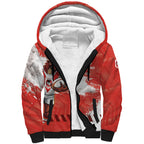 Personalised St. George Illawarra Dragons Rugby Sherpa Hoodie Red Dragon Mascot - Sporty Splash Art Style