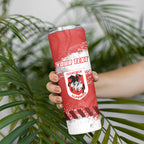 Personalised St. George Illawarra Dragons Rugby Skinny Tumbler Red Dragon Mascot - Sporty Splash Art Style