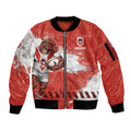 Personalised St. George Illawarra Dragons Rugby Sleeve Zip Bomber Jacket Red Dragon Mascot - Sporty Splash Art Style