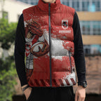Personalised St. George Illawarra Dragons Rugby Sleeveless Puffer Jacket Red Dragon Mascot - Sporty Splash Art Style