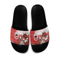 Personalised St. George Illawarra Dragons Rugby Slide Sandals Red Dragon Mascot - Sporty Splash Art Style