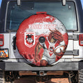Personalised St. George Illawarra Dragons Rugby Spare Tire Cover Red Dragon Mascot - Sporty Splash Art Style