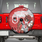Personalised St. George Illawarra Dragons Rugby Spare Tire Cover Red Dragon Mascot - Sporty Splash Art Style