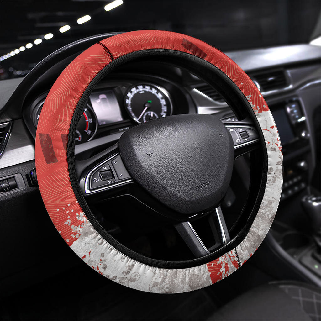 St. George Illawarra Dragons Rugby Steering Wheel Cover Red Dragon Mascot - Sporty Splash Art Style