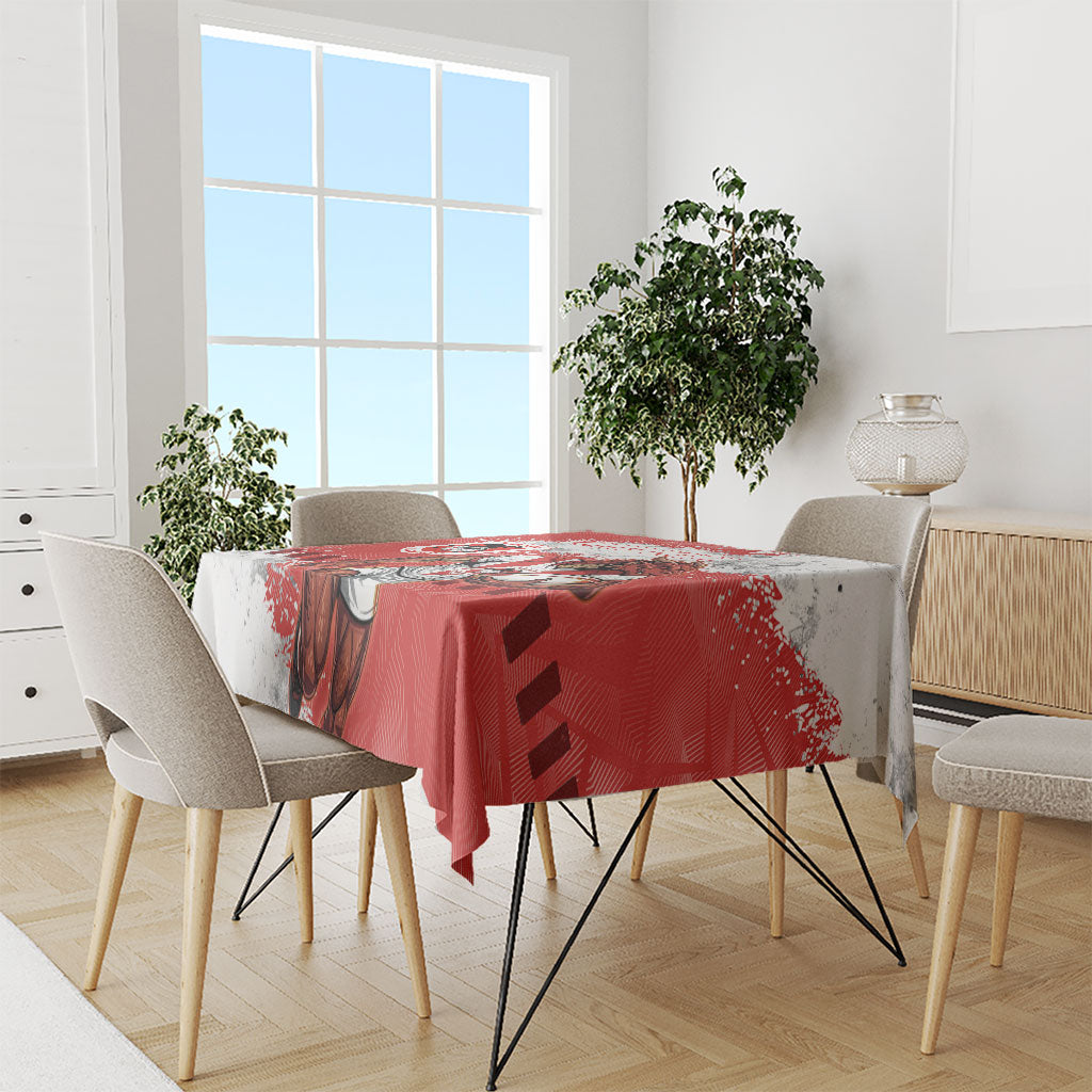 Personalised St. George Illawarra Dragons Rugby Tablecloth Red Dragon Mascot - Sporty Splash Art Style