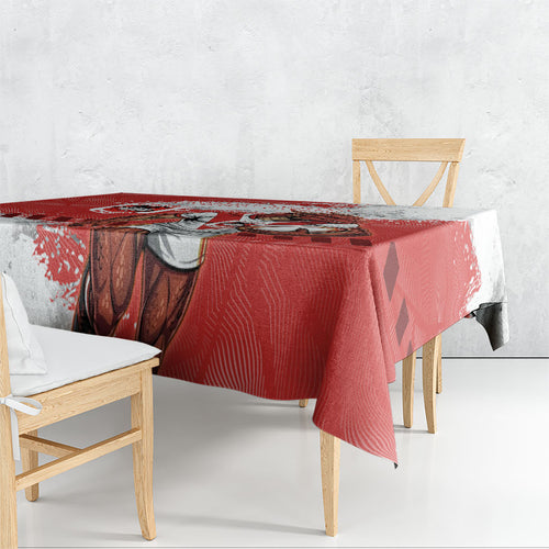 Personalised St. George Illawarra Dragons Rugby Tablecloth Red Dragon Mascot - Sporty Splash Art Style