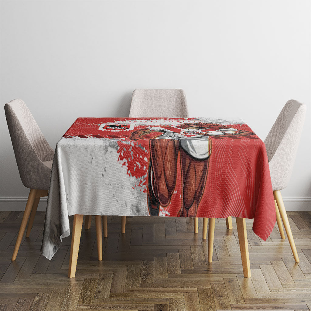 Personalised St. George Illawarra Dragons Rugby Tablecloth Red Dragon Mascot - Sporty Splash Art Style
