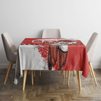 Personalised St. George Illawarra Dragons Rugby Tablecloth Red Dragon Mascot - Sporty Splash Art Style