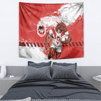 Personalised St. George Illawarra Dragons Rugby Tapestry Red Dragon Mascot - Sporty Splash Art Style
