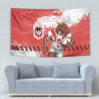 Personalised St. George Illawarra Dragons Rugby Tapestry Red Dragon Mascot - Sporty Splash Art Style