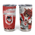 Personalised St. George Illawarra Dragons Rugby Tumbler Cup Red Dragon Mascot - Sporty Splash Art Style