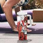 Personalised St. George Illawarra Dragons Rugby Tumbler With Handle Red Dragon Mascot - Sporty Splash Art Style