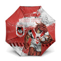 Personalised St. George Illawarra Dragons Rugby Umbrella Red Dragon Mascot - Sporty Splash Art Style