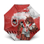Personalised St. George Illawarra Dragons Rugby Umbrella Red Dragon Mascot - Sporty Splash Art Style