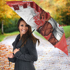 Personalised St. George Illawarra Dragons Rugby Umbrella Red Dragon Mascot - Sporty Splash Art Style