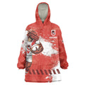 Personalised St. George Illawarra Dragons Rugby Wearable Blanket Hoodie Red Dragon Mascot - Sporty Splash Art Style