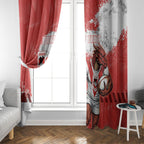 Personalised St. George Illawarra Dragons Rugby Window Curtain Red Dragon Mascot - Sporty Splash Art Style