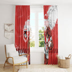 Personalised St. George Illawarra Dragons Rugby Window Curtain Red Dragon Mascot - Sporty Splash Art Style