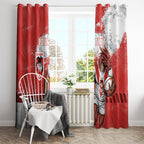 Personalised St. George Illawarra Dragons Rugby Window Curtain Red Dragon Mascot - Sporty Splash Art Style