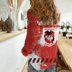 Personalised St. George Illawarra Dragons Rugby Women Casual Shirt Red Dragon Mascot - Sporty Splash Art Style
