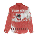 Personalised St. George Illawarra Dragons Rugby Women Casual Shirt Red Dragon Mascot - Sporty Splash Art Style