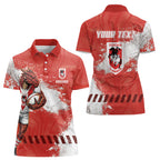 Personalised St. George Illawarra Dragons Rugby Women Polo Shirt Red Dragon Mascot - Sporty Splash Art Style