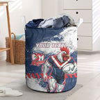Personalized Sydney Roosters Rugby Laundry Basket Rooster Mascot - Sporty Splash Art Style