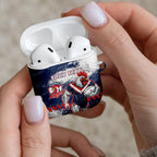 Personalized Sydney Roosters Rugby AirPods Case Rooster Mascot - Sporty Splash Art Style