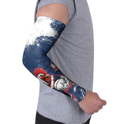 Personalized Sydney Roosters Rugby Arm Sleeves Rooster Mascot - Sporty Splash Art Style