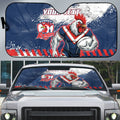 Personalized Sydney Roosters Rugby Auto Sun Shade Rooster Mascot - Sporty Splash Art Style