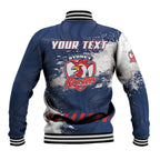 Personalized Sydney Roosters Rugby Baseball Jacket Rooster Mascot - Sporty Splash Art Style