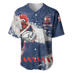 Personalized Sydney Roosters Rugby Baseball Jersey Rooster Mascot - Sporty Splash Art Style
