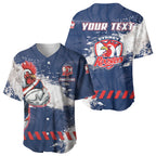 Personalized Sydney Roosters Rugby Baseball Jersey Rooster Mascot - Sporty Splash Art Style