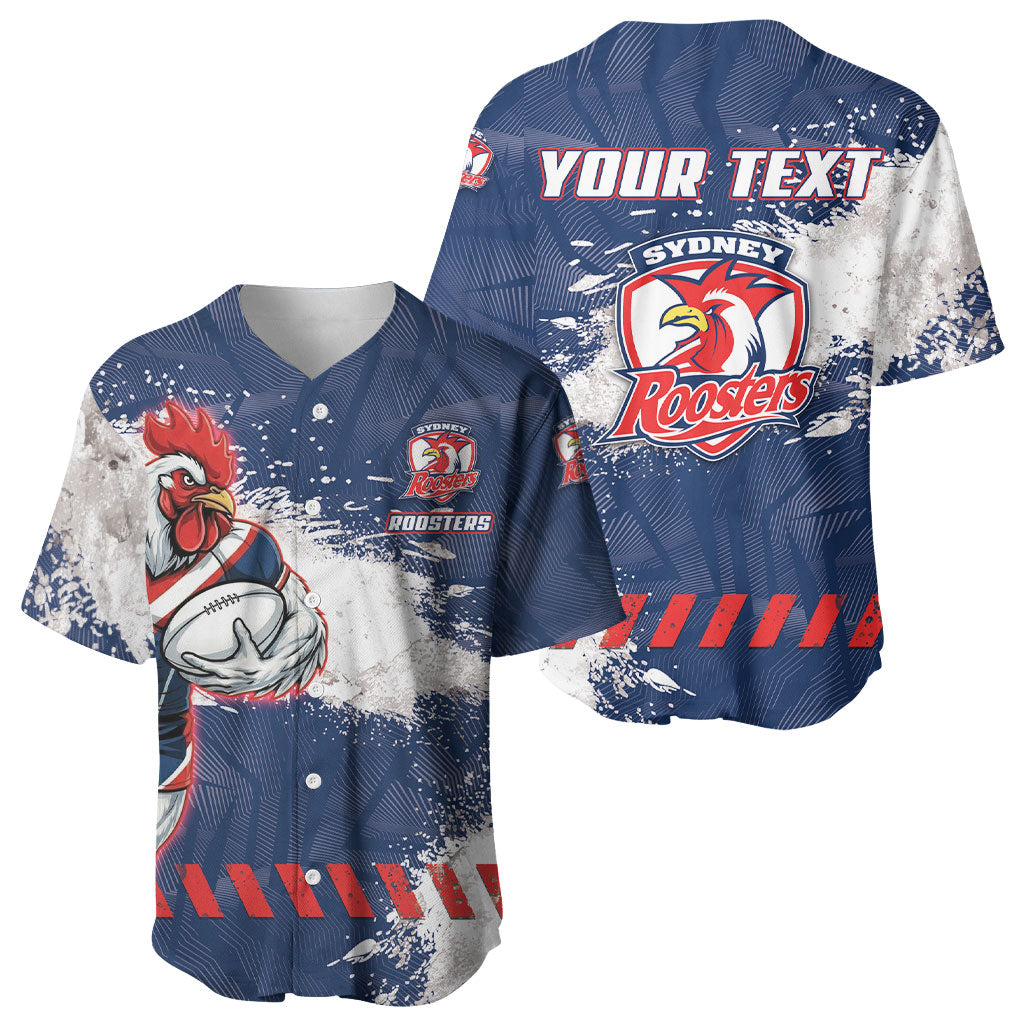Personalized Sydney Roosters Rugby Baseball Jersey Rooster Mascot - Sporty Splash Art Style