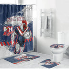 Personalized Sydney Roosters Rugby Bathroom Set Rooster Mascot - Sporty Splash Art Style