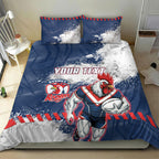 Personalized Sydney Roosters Rugby Bedding Set Rooster Mascot - Sporty Splash Art Style