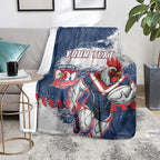 Personalized Sydney Roosters Rugby Blanket Rooster Mascot - Sporty Splash Art Style