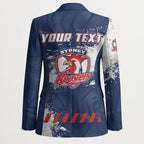 Personalized Sydney Roosters Rugby Blazer Rooster Mascot - Sporty Splash Art Style