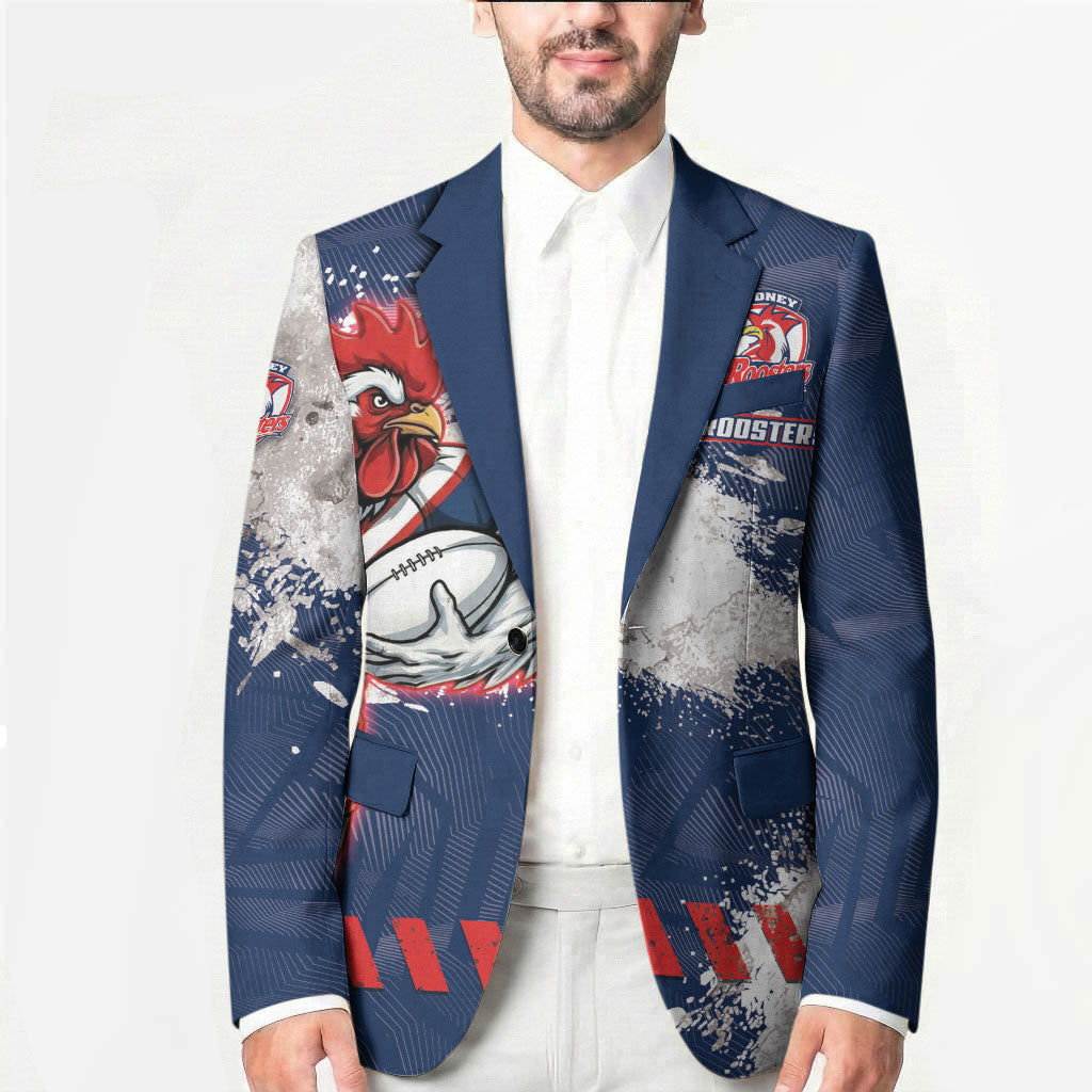 Personalized Sydney Roosters Rugby Blazer Rooster Mascot - Sporty Splash Art Style