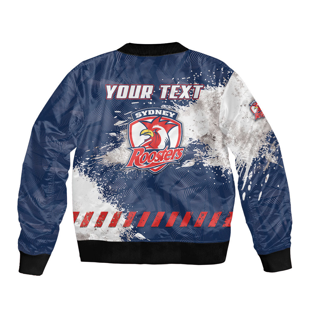 Personalized Sydney Roosters Rugby Bomber Jacket Rooster Mascot - Sporty Splash Art Style