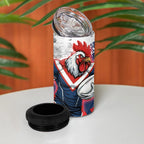 Personalized Sydney Roosters Rugby 4 in 1 Can Cooler Tumbler Rooster Mascot - Sporty Splash Art Style