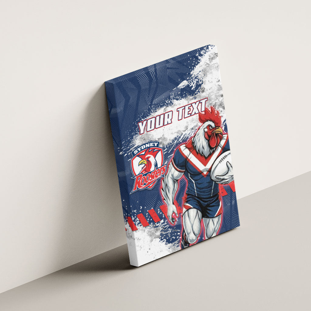 Personalized Sydney Roosters Rugby Canvas Wall Art Rooster Mascot - Sporty Splash Art Style