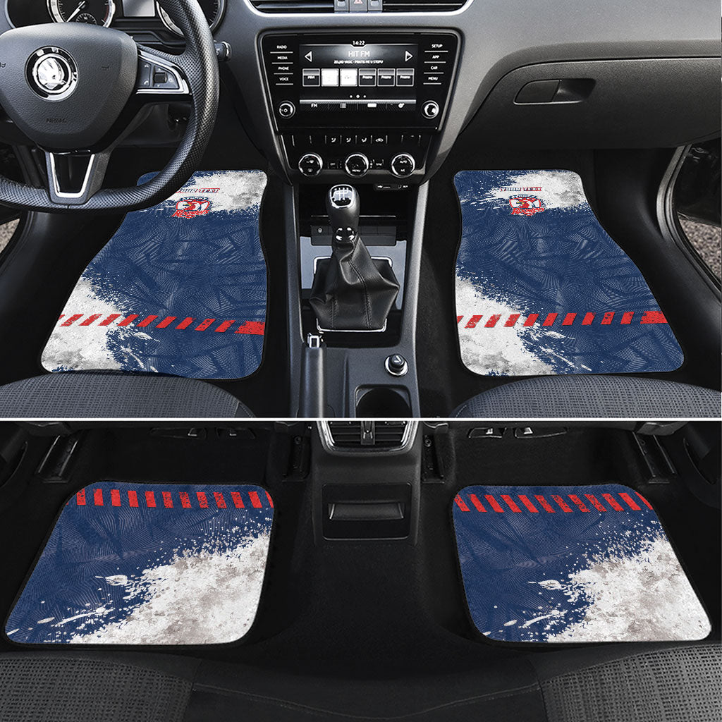Personalized Sydney Roosters Rugby Car Mats Rooster Mascot - Sporty Splash Art Style