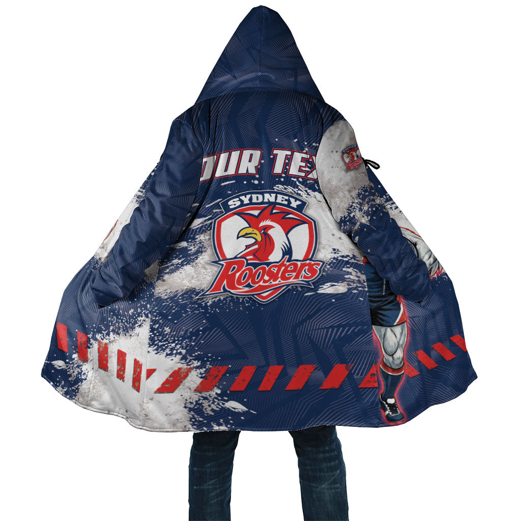Personalized Sydney Roosters Rugby Cloak Rooster Mascot - Sporty Splash Art Style