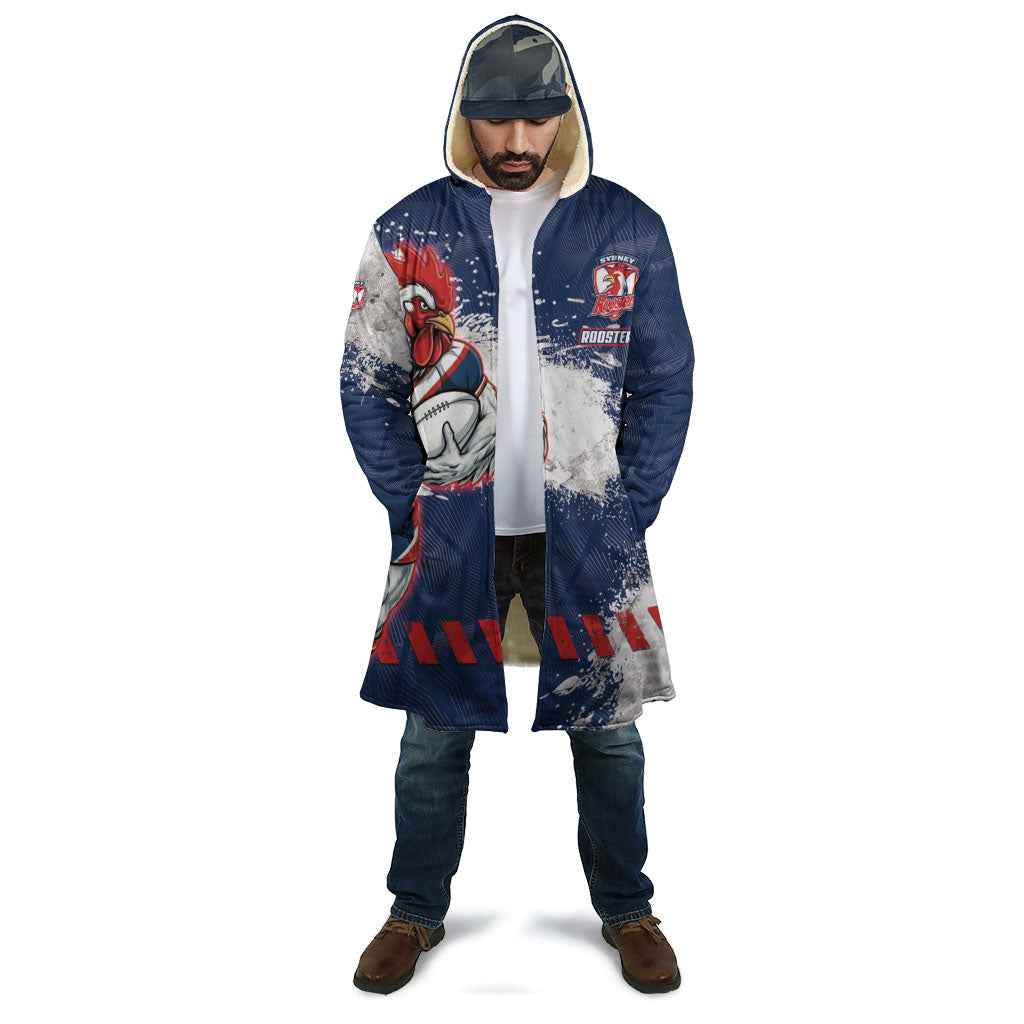 Personalized Sydney Roosters Rugby Cloak Rooster Mascot - Sporty Splash Art Style